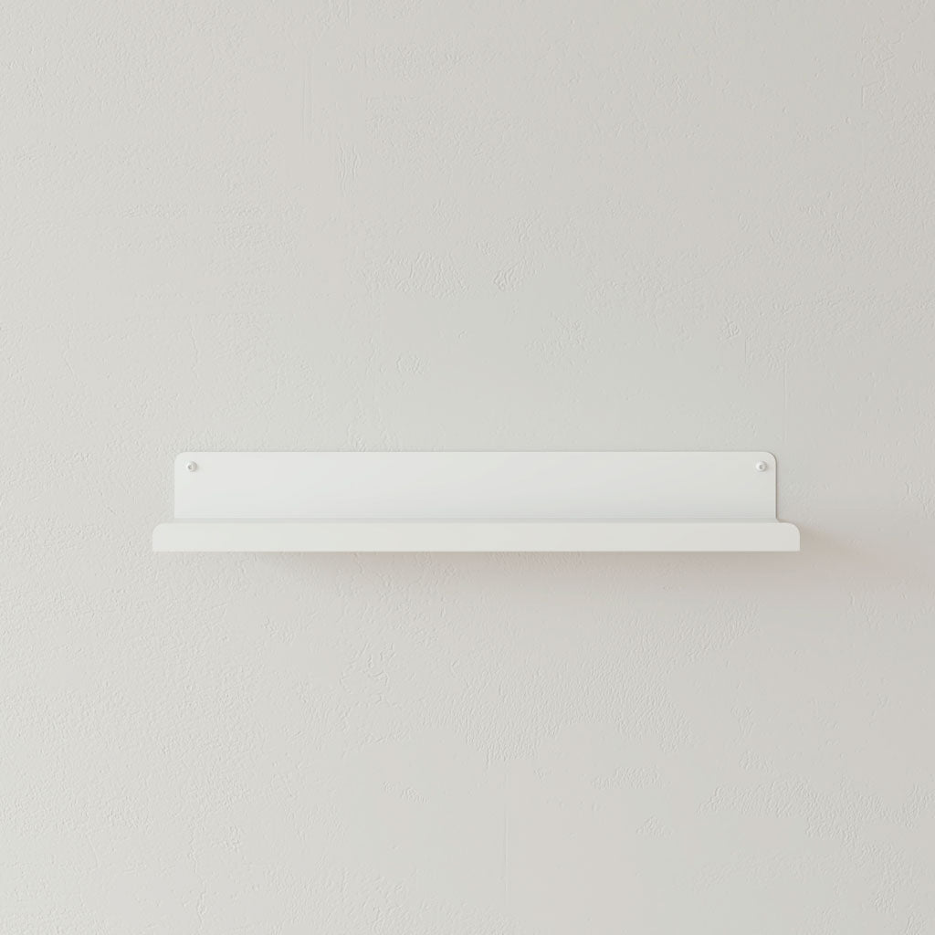 Balda blanca metálica para pared, decoración cuadros o vinilos, 45cm, diseño flotante moderno