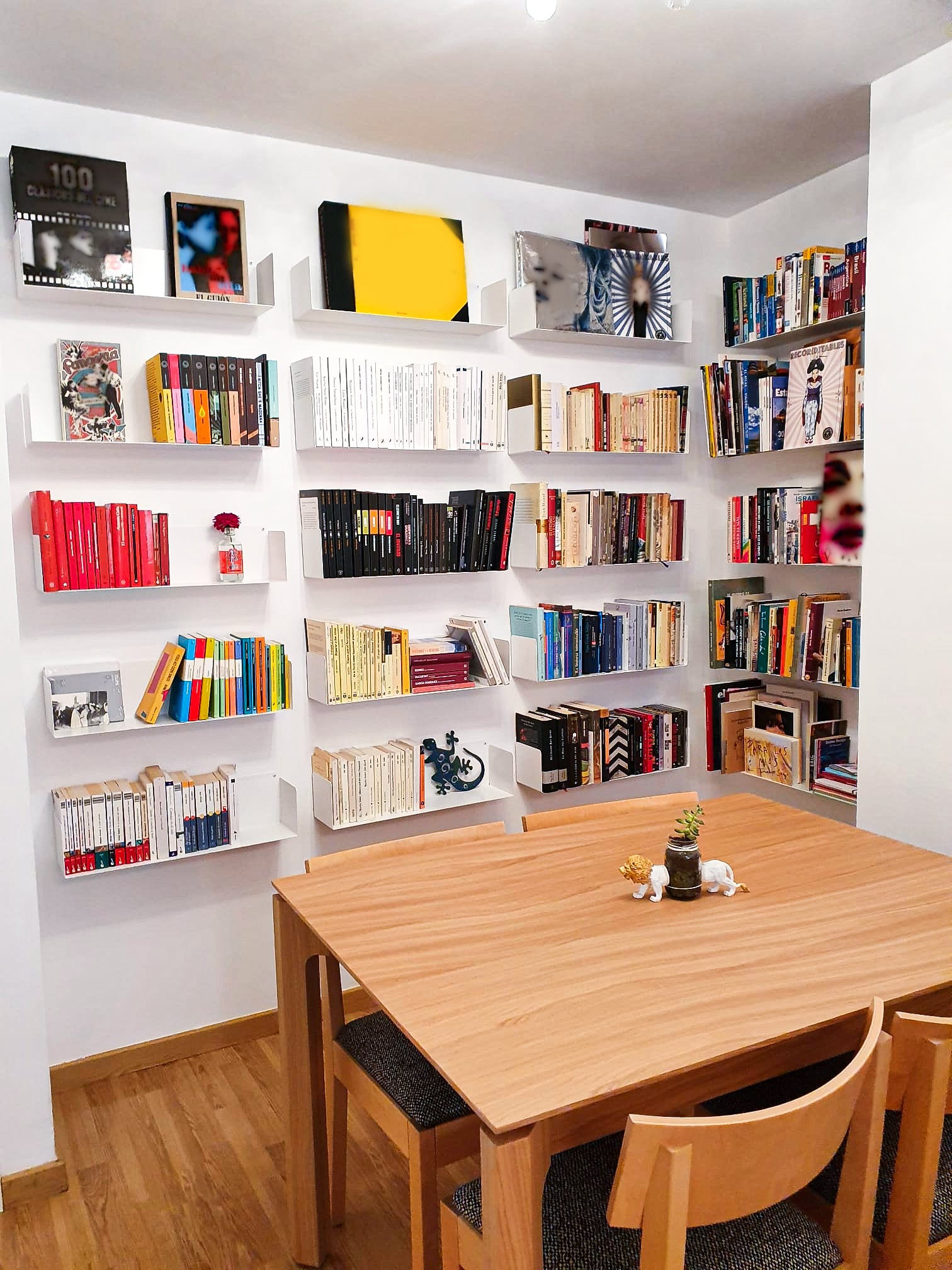 Baldas flotantes metálicas de pared para libros, 60x20cm