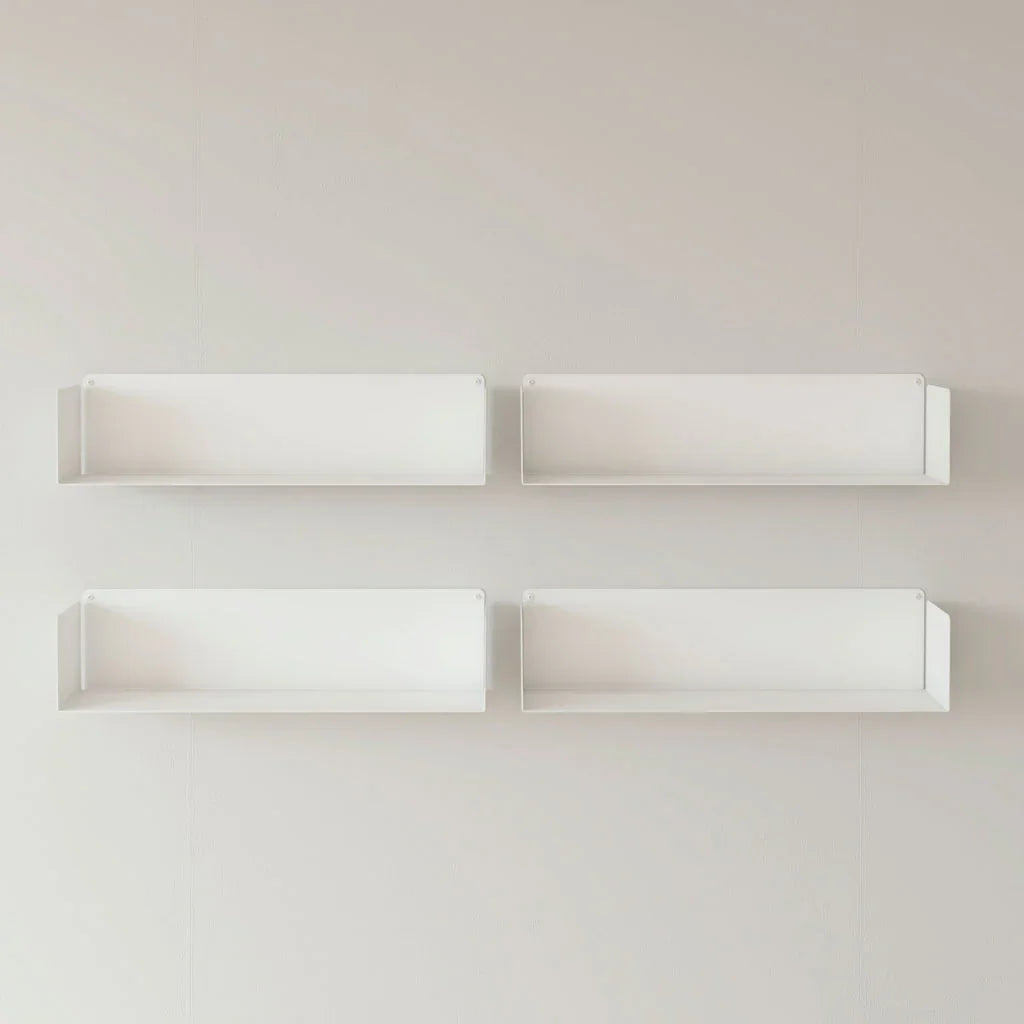 baldas flotantes de metal blancas para pared 60cm