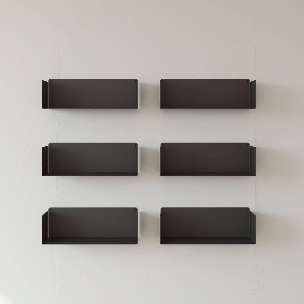 Baldas metálicas para cocina pared, acero negro, 45cm, para orden y decoración