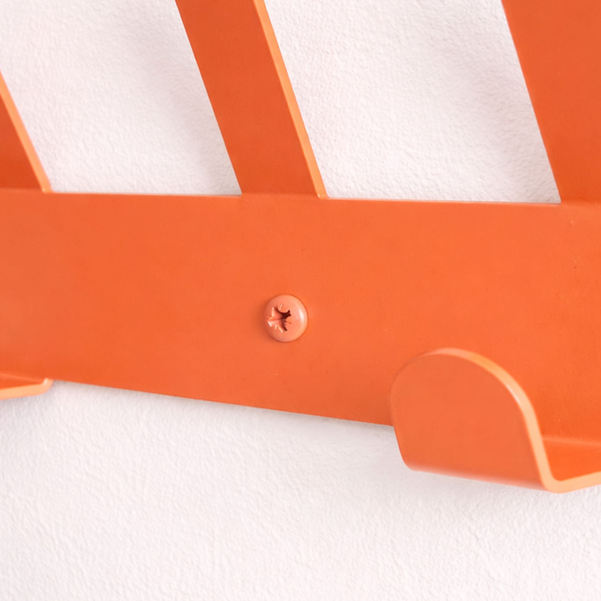 Gancho y tornillo de colgador de pared metálico para recibidor o cocina, color terracota, perchero minimalista