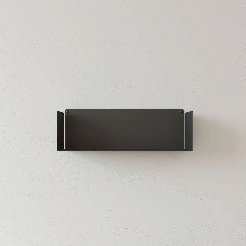 Estante metálico de pared negro, para libros, cocina o decoración, 45cm