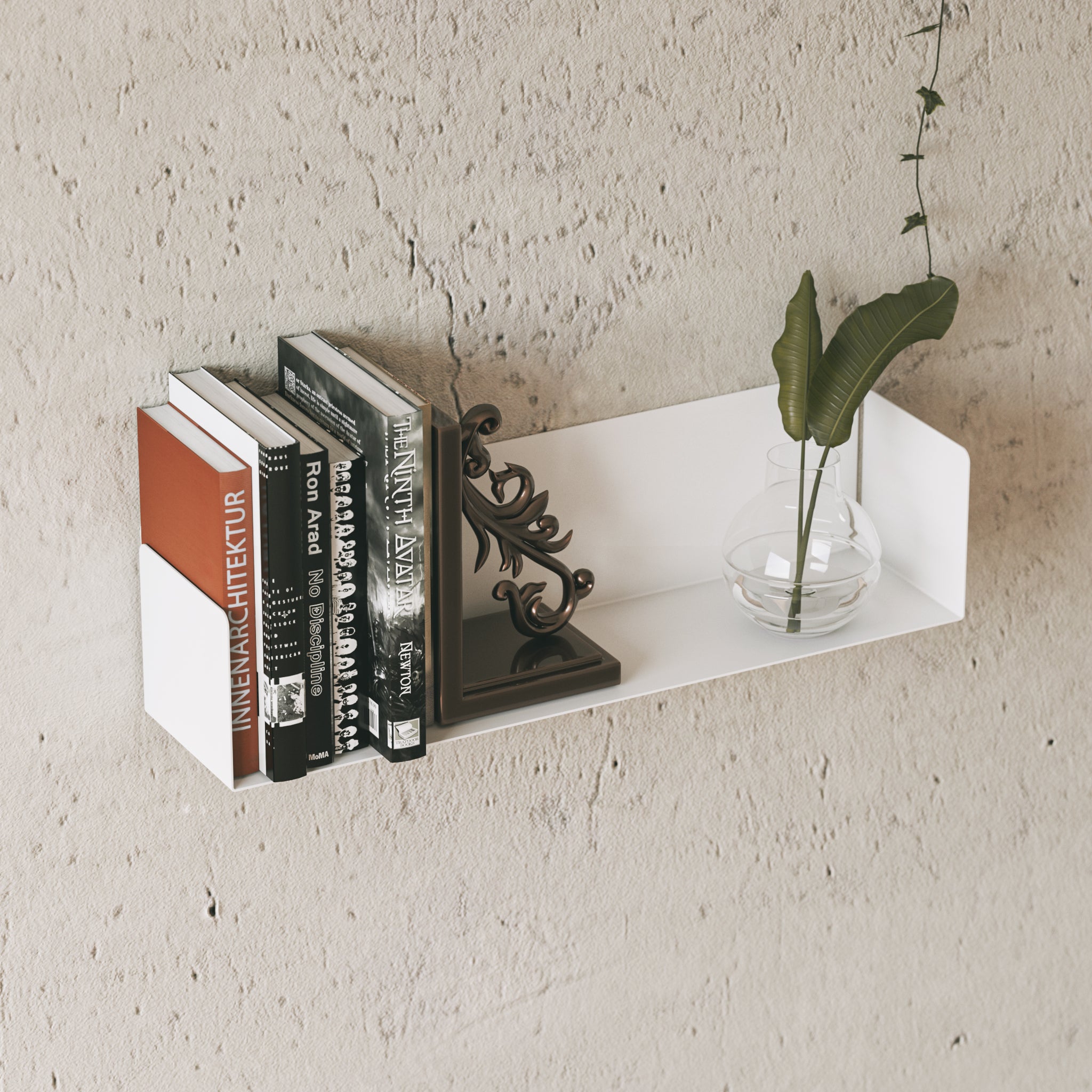 Estante para libros y decoración metálico blanco