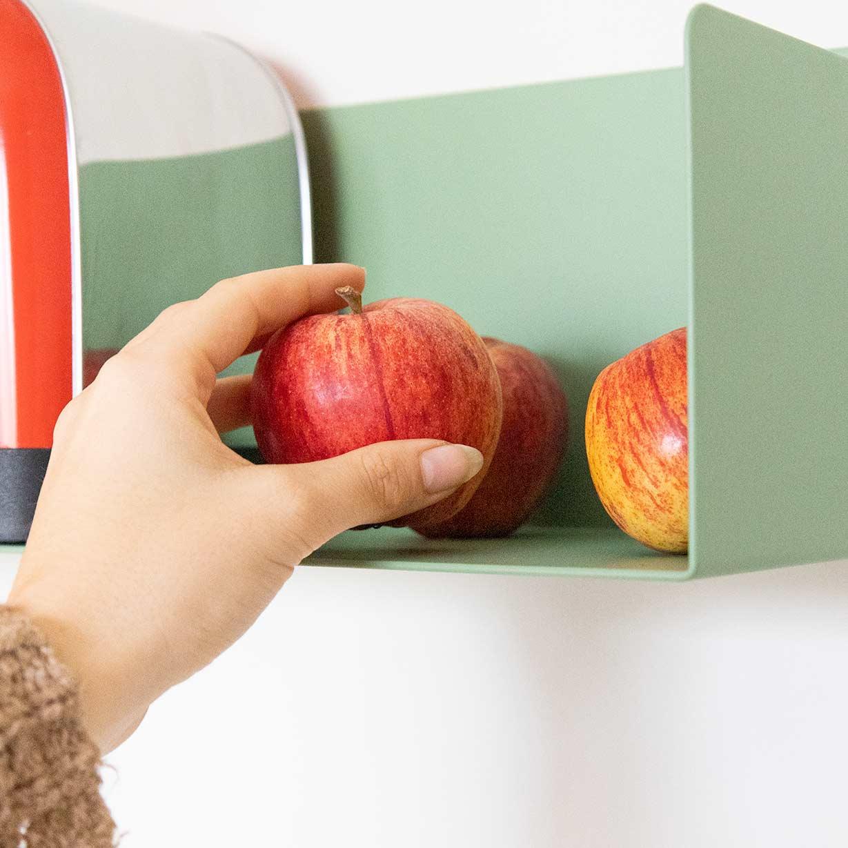 Estante verde metálico para cocina, 60cm, resistente, diseño colorido y moderno