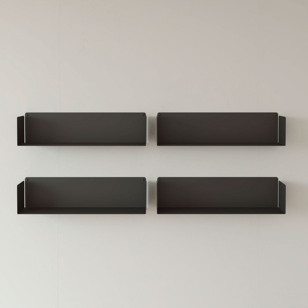 Estantería flotante para cocina metálica negra