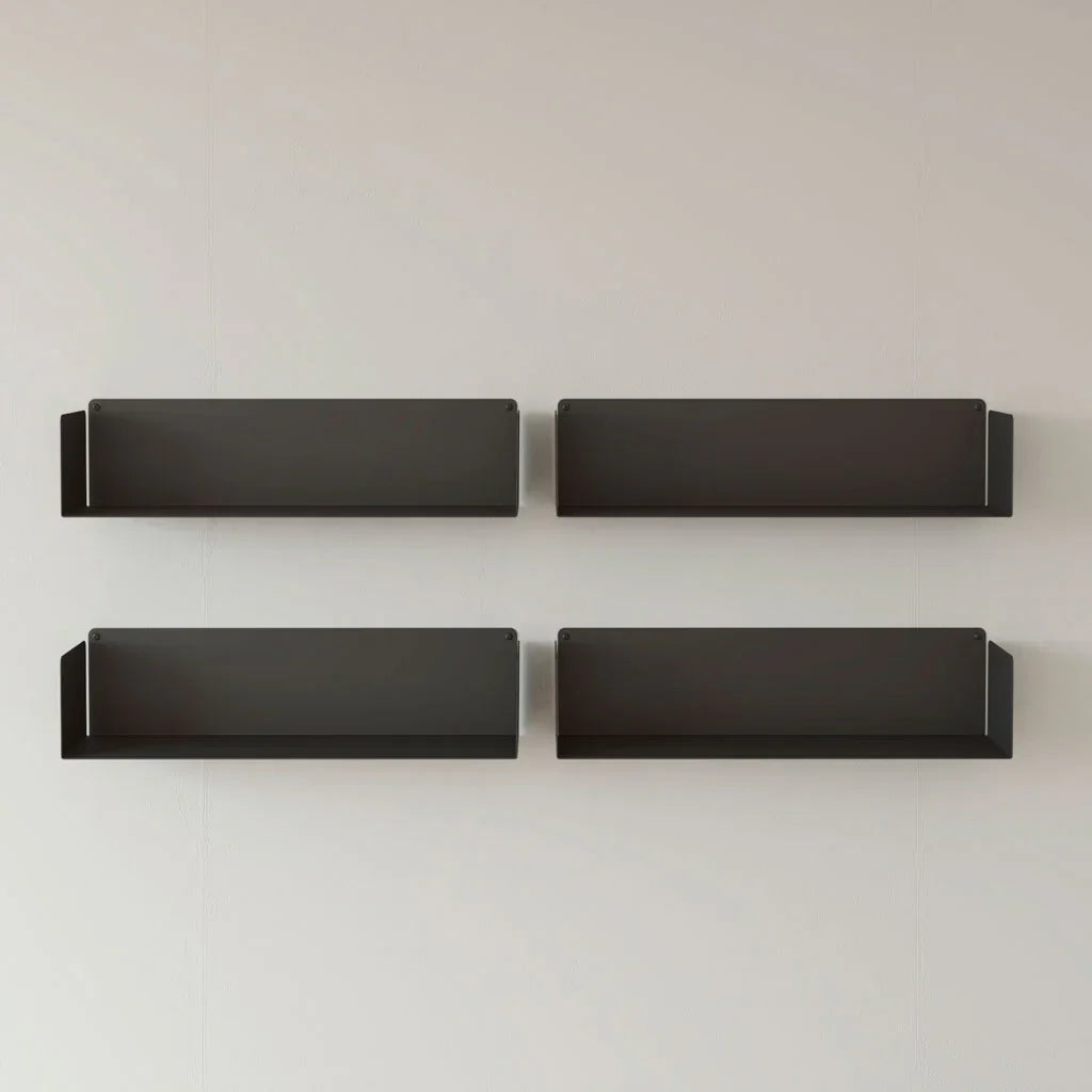 Estantería flotante para cocina metálica negra