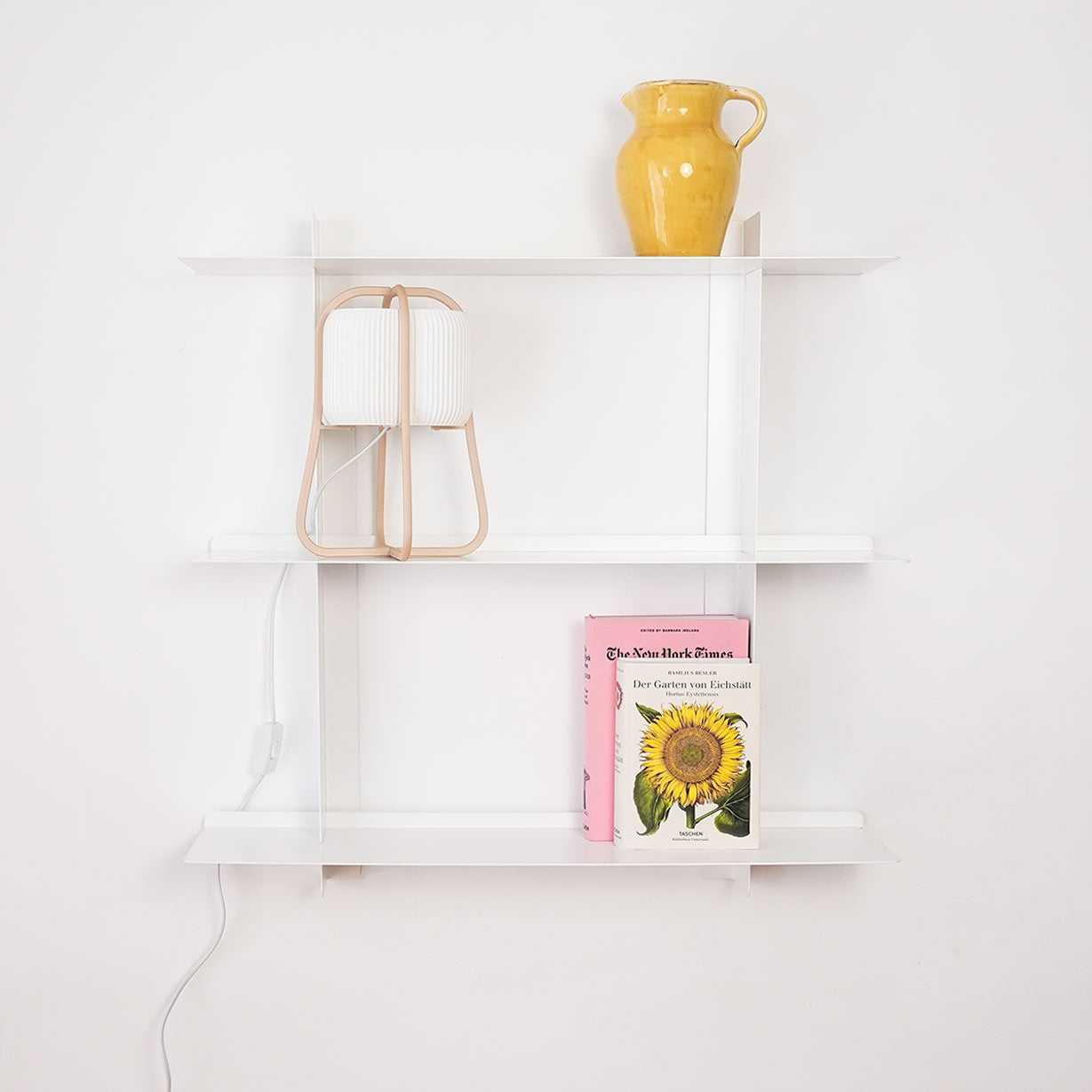 Estantería metálica de pared SAMBA blanco, 3 baldas desplazables, metal, diseño minimalista