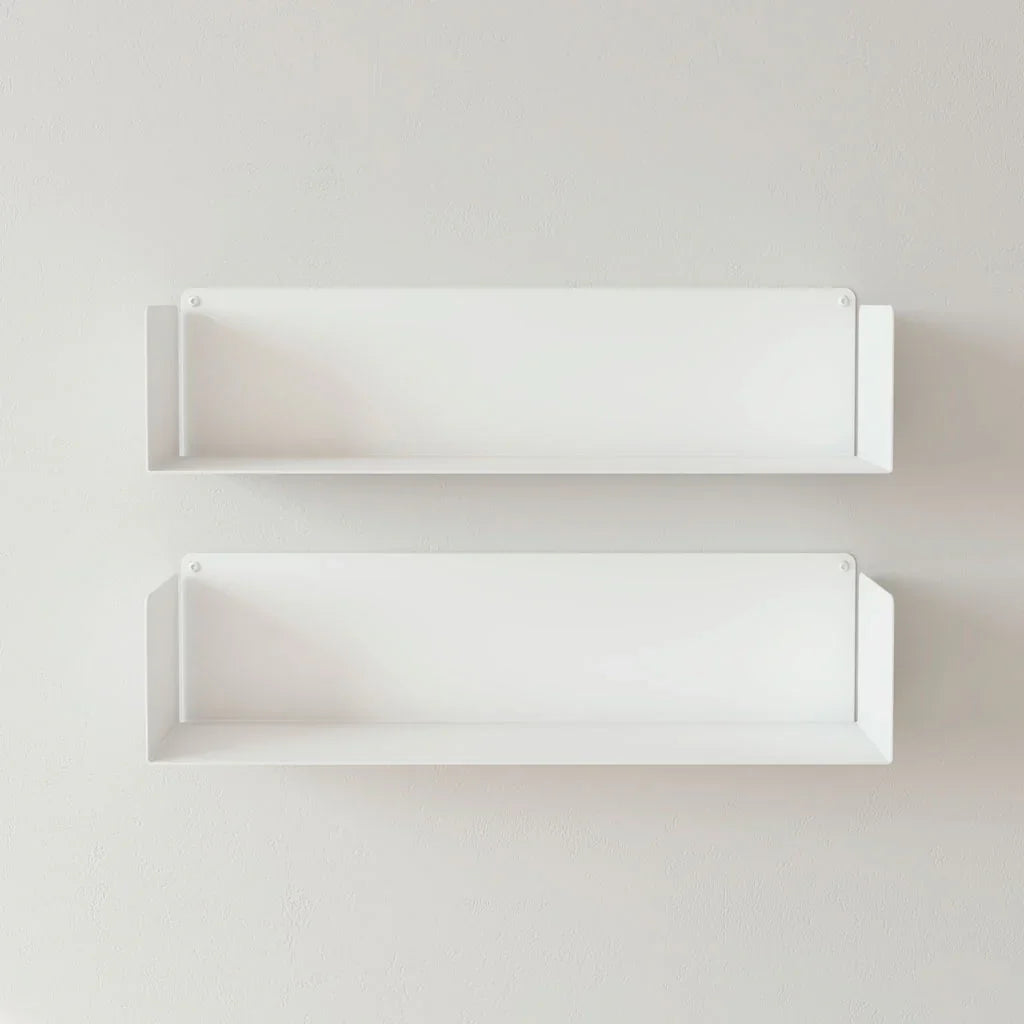 Estantes flotantes de pared blancos, metal resistente, 60cm, para libros o cocina