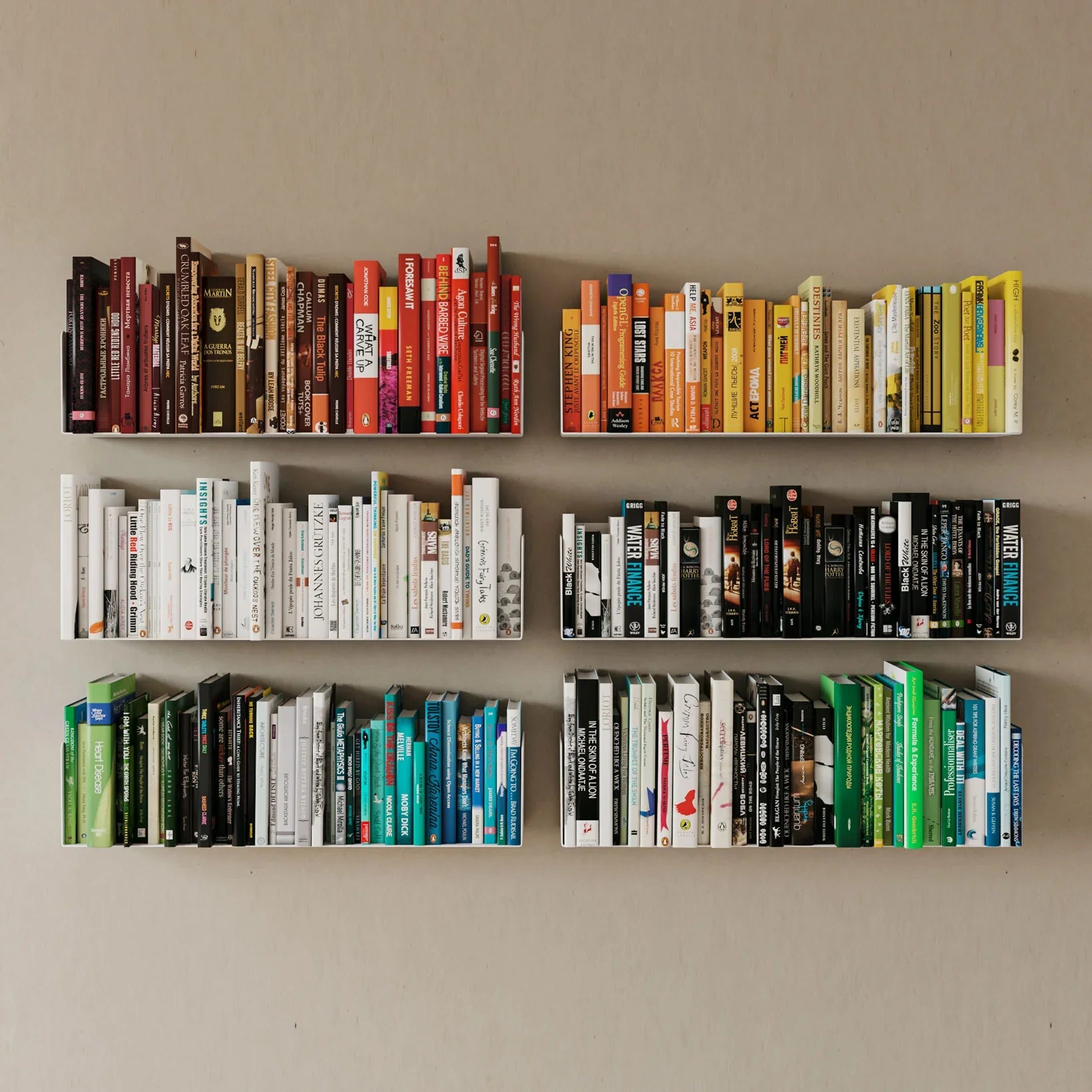 Estanterías de pared para libros, acero blanco, 60cm, librería flotante