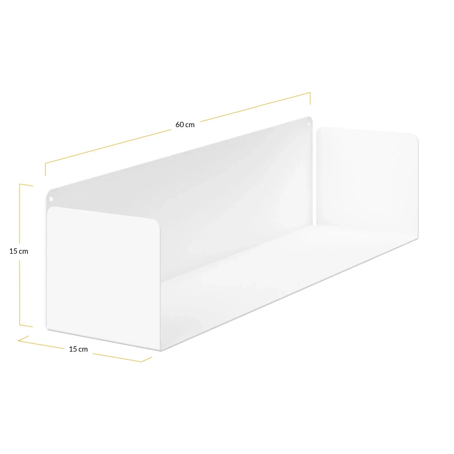 Medidas estante flotante para cocina blanco acero