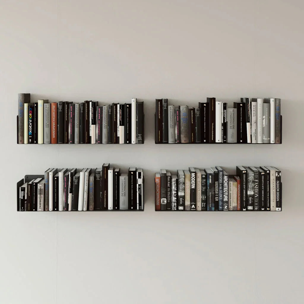 Pack Estantes flotantes negros para libros en acero