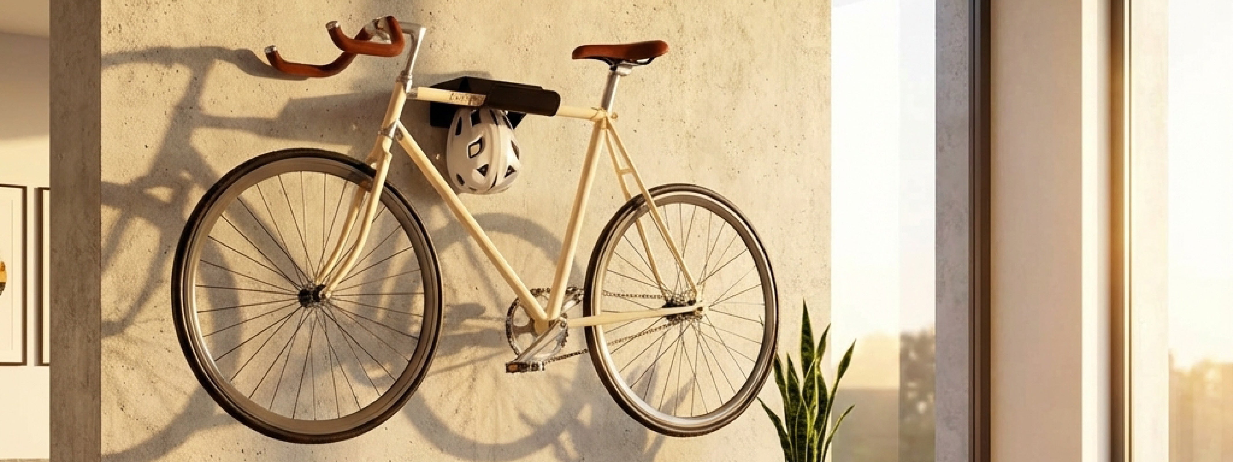 Soporte de bicicletas para pared metálico negro, resistente y elegante, horizontal