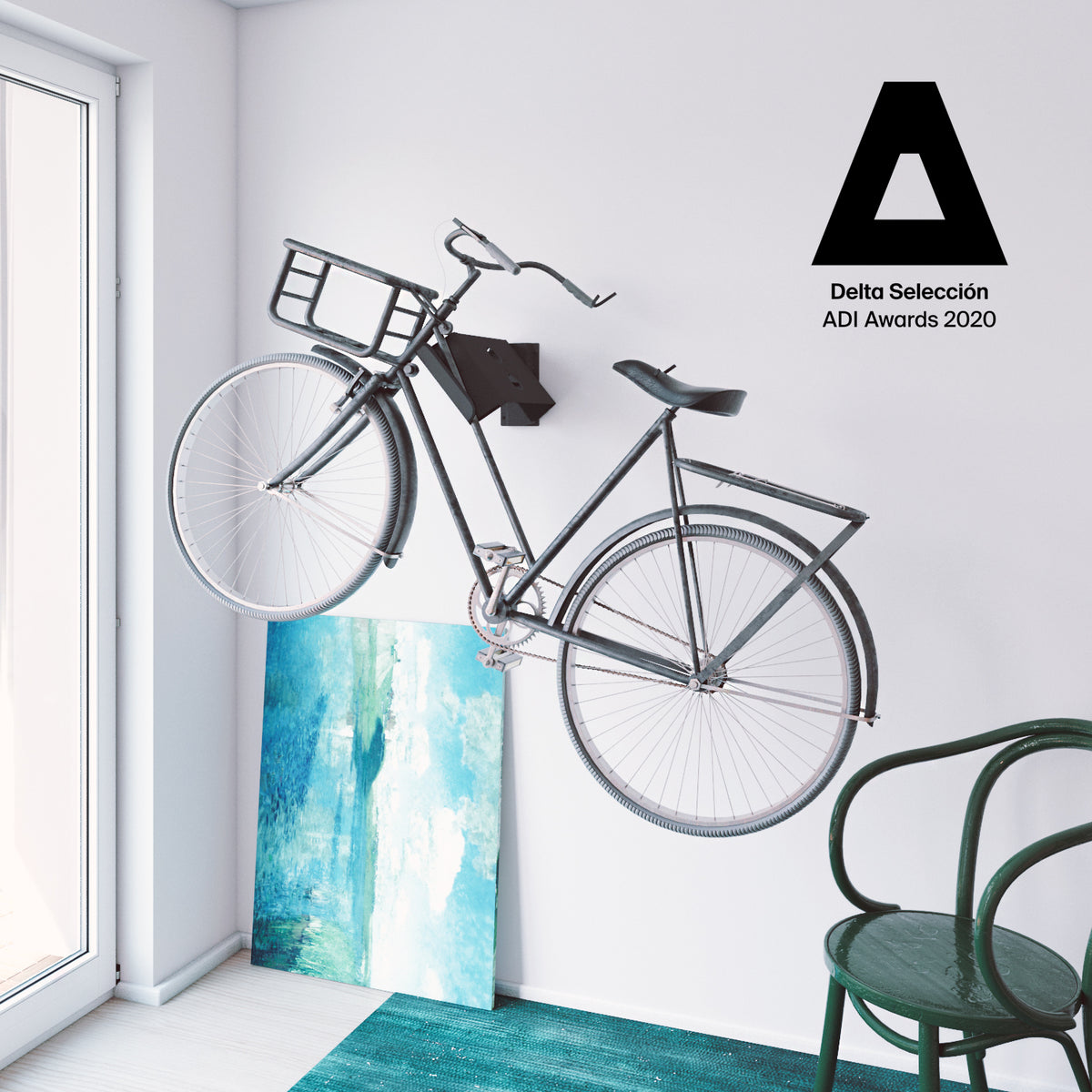 Soporte de bicicletas metálico para pared, anclaje giratorio, para cuadros inclinados y manillar largo, acero resistente