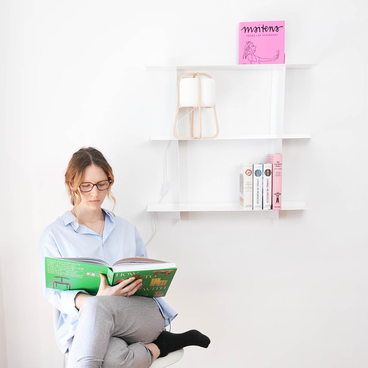 Estante modular de pared SAMBA blanco, 3 baldas desplazables, metal, diseño minimalista