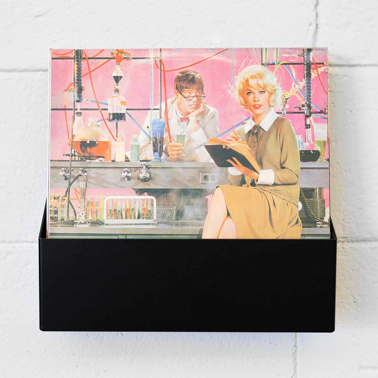 estantes flotantes negros para discos de vinilo, solución para organizar y decorar con música