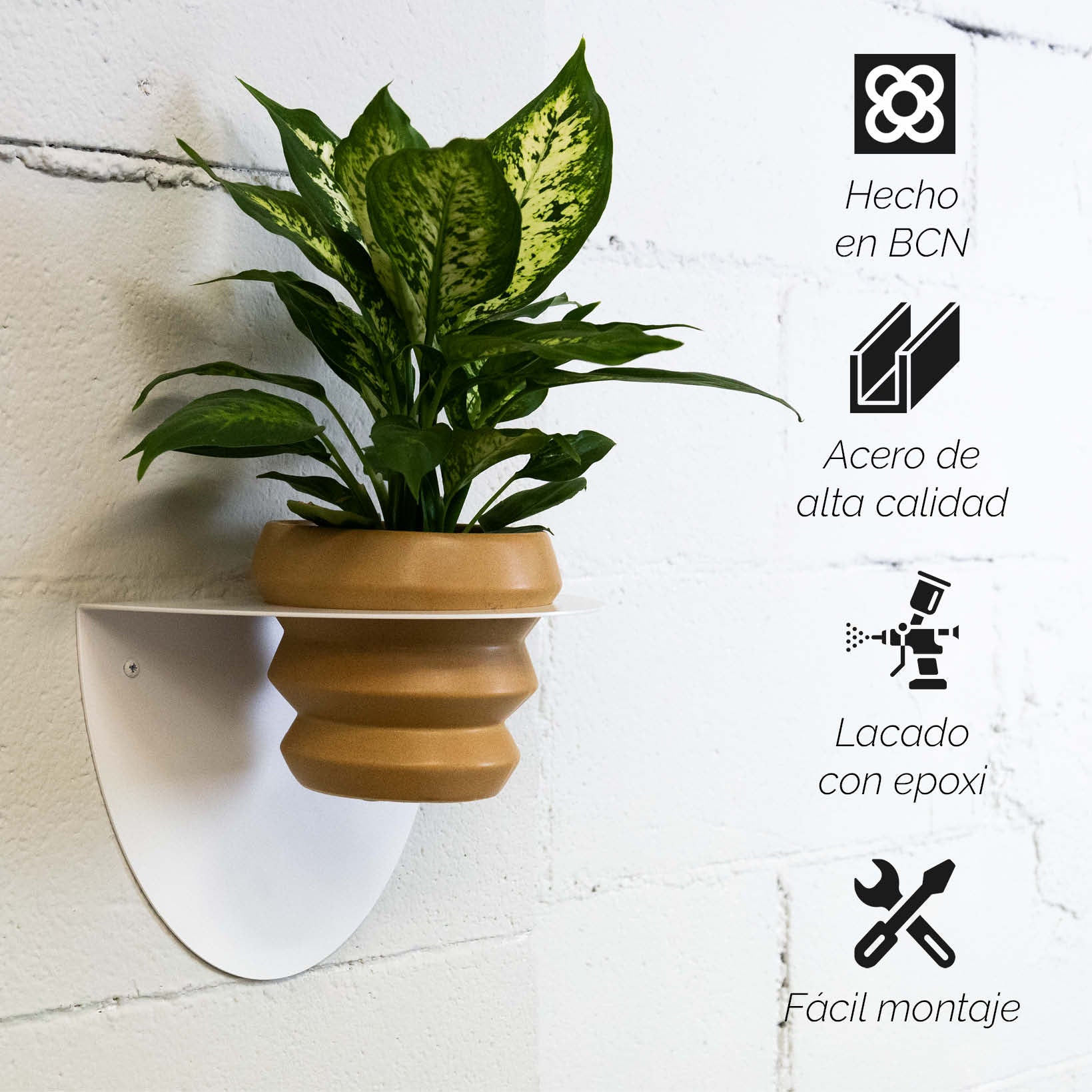 Macetero Metálico Para Pared Andalucía Ø14