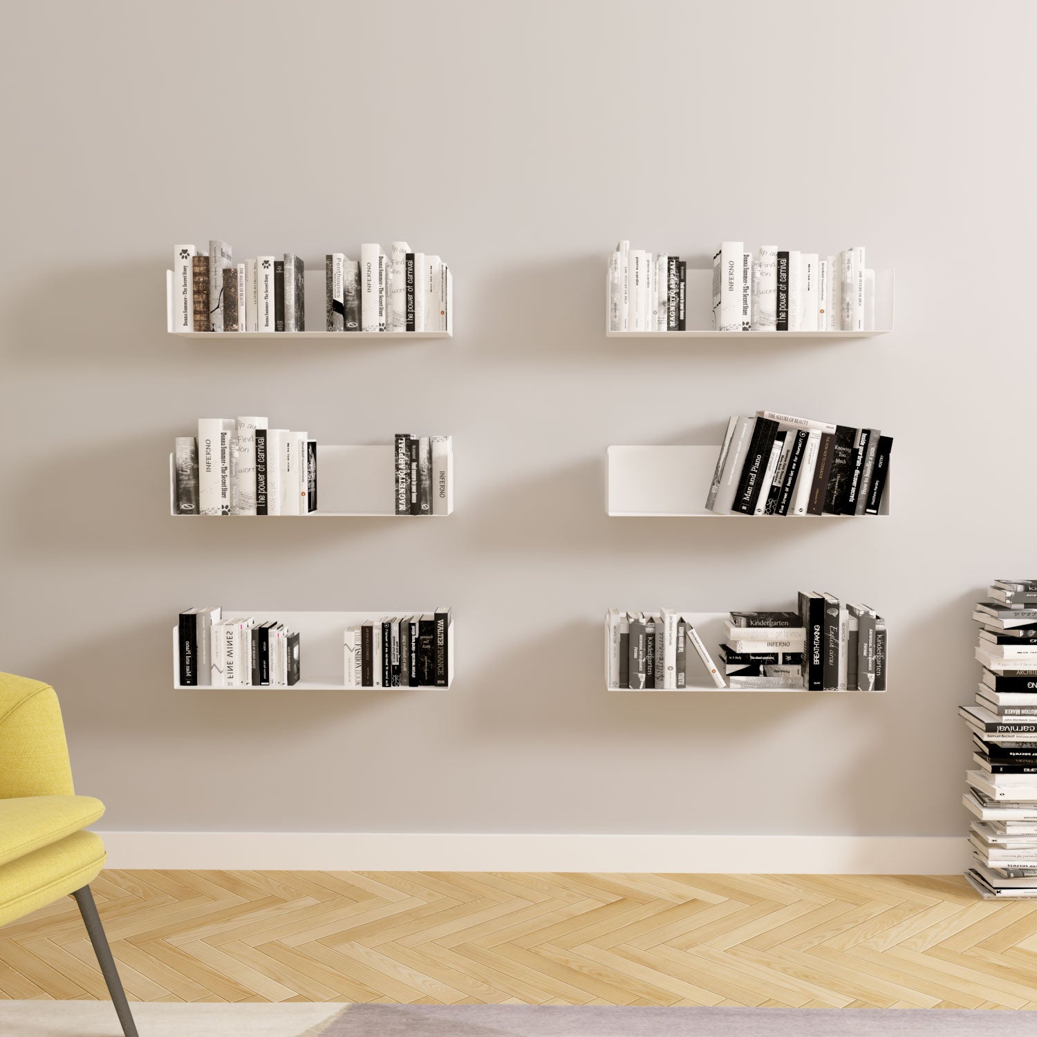 Juego de 6 - Estante para libros Alysa 30cm