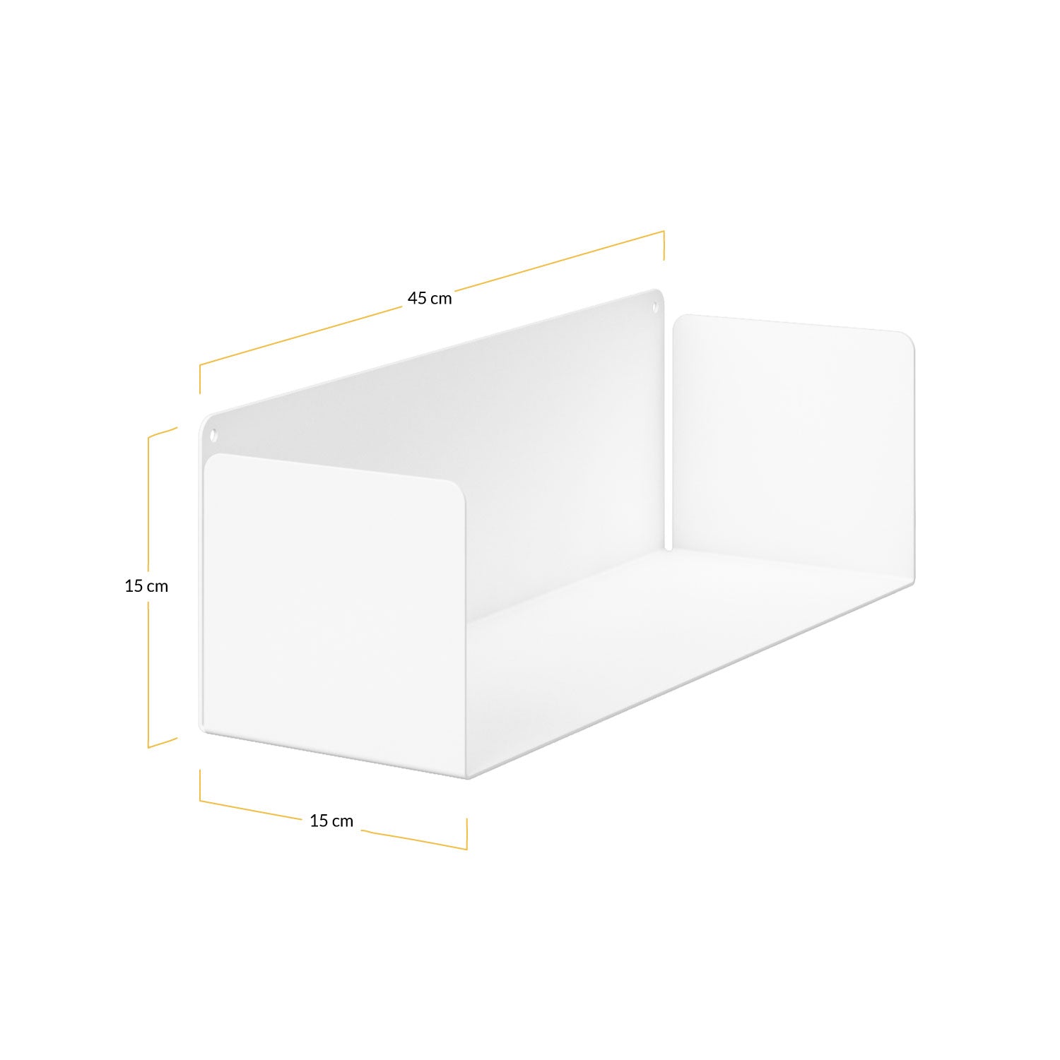 Estante flotante metálico de pared blanco