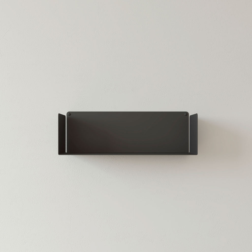 Estante metálico de pared negro, para libros, cocina o decoración, 45cm