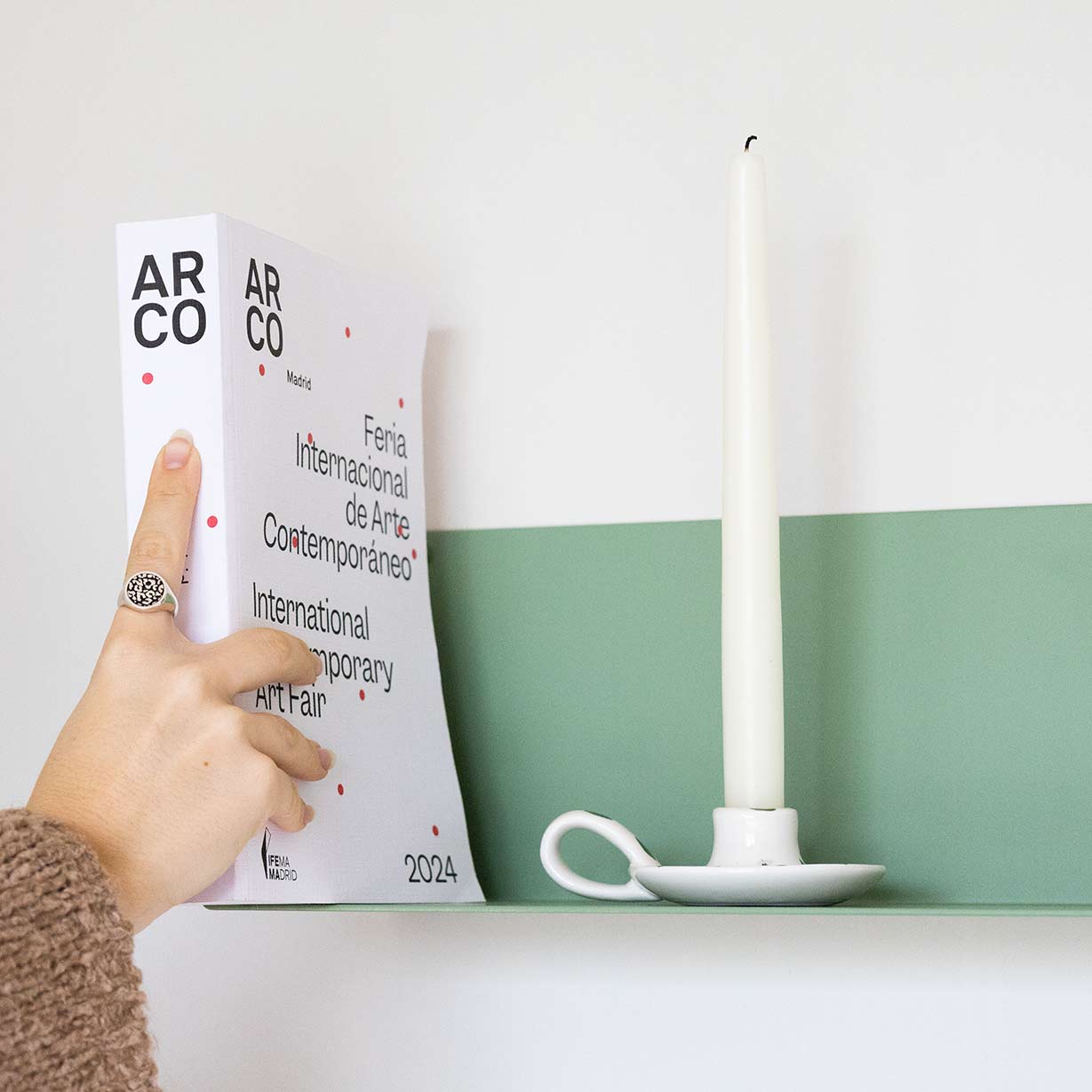 Estante verde para libros, metal, diseño original y moderno, 60cm