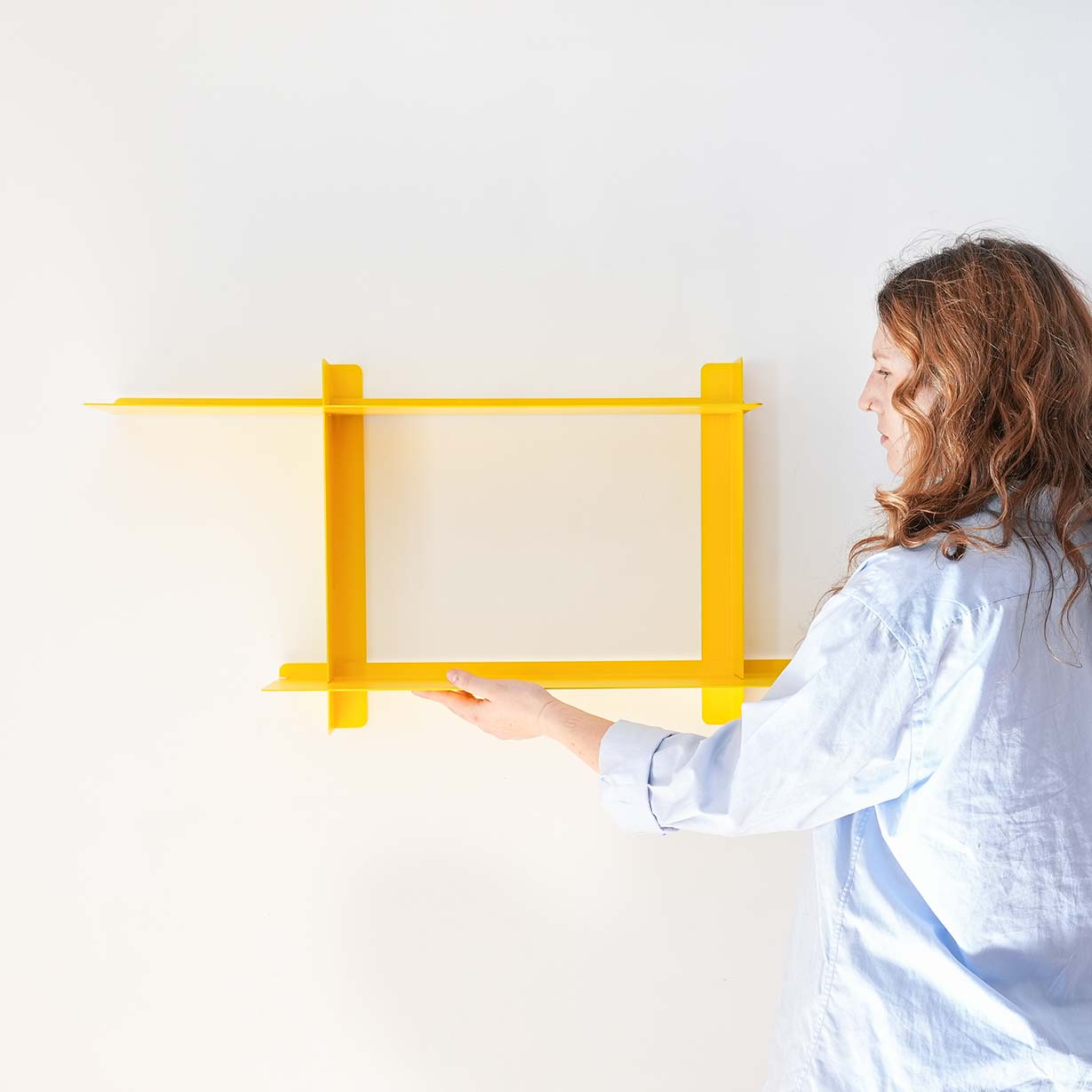 Estantería de diseño, metálica y modular, flotante para pared, libros y decoración, 2 baldas