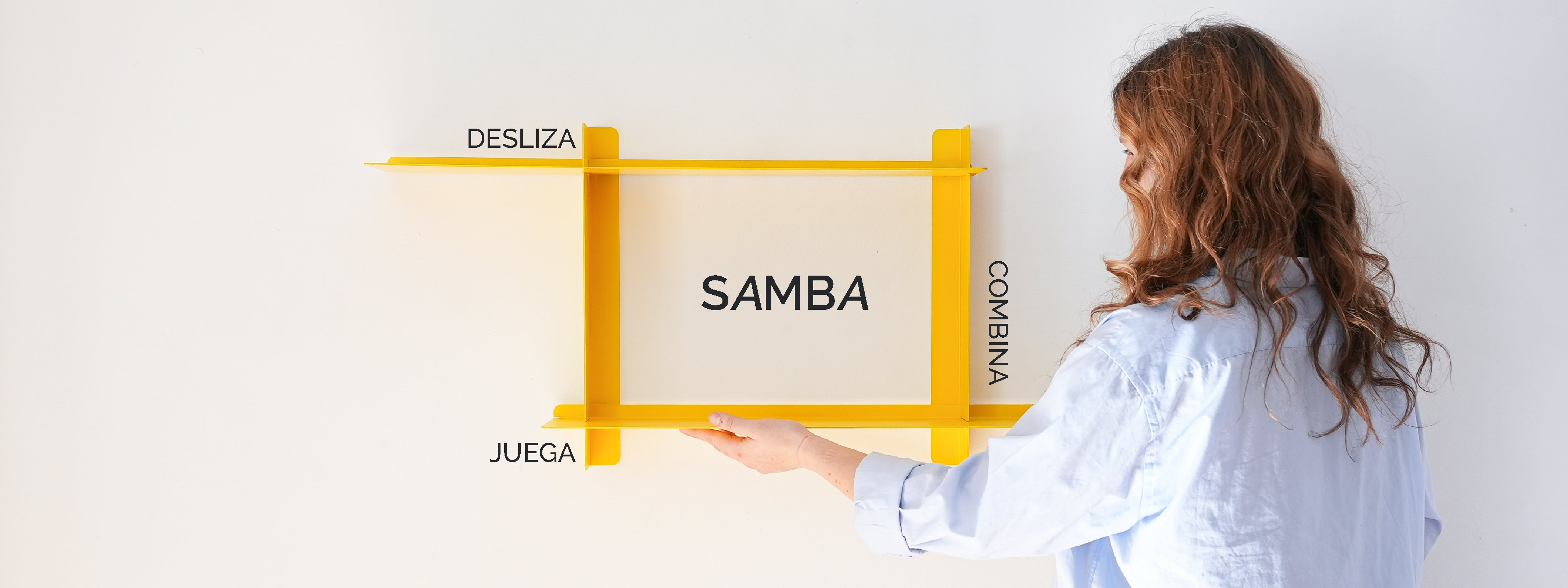 Estantería de pared metálica acero amarilla | Kion Home