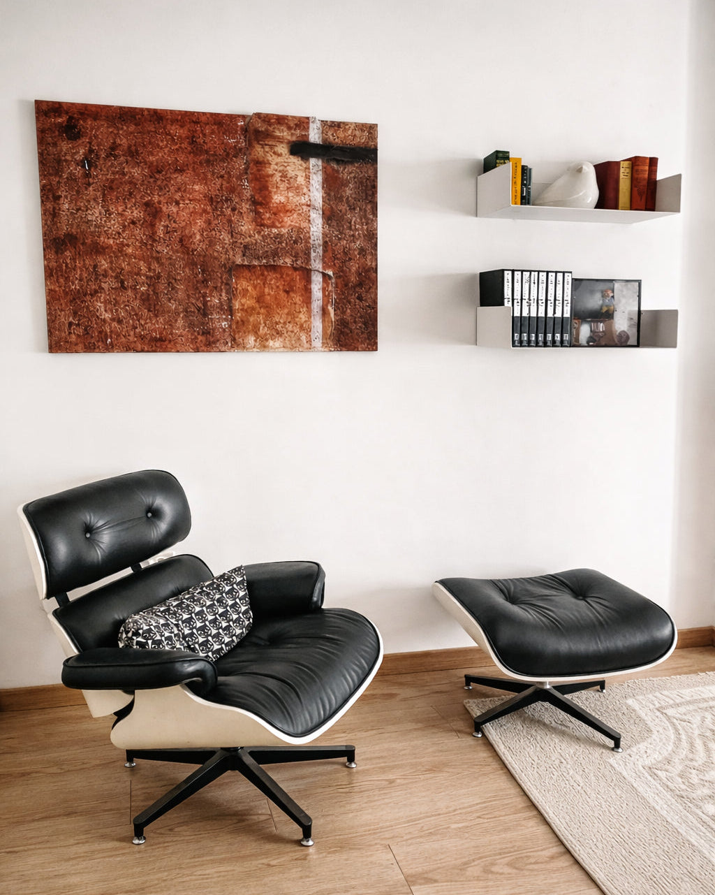 Estantes blancos de fondo 20cm de metal en la pared, para libros o cocina