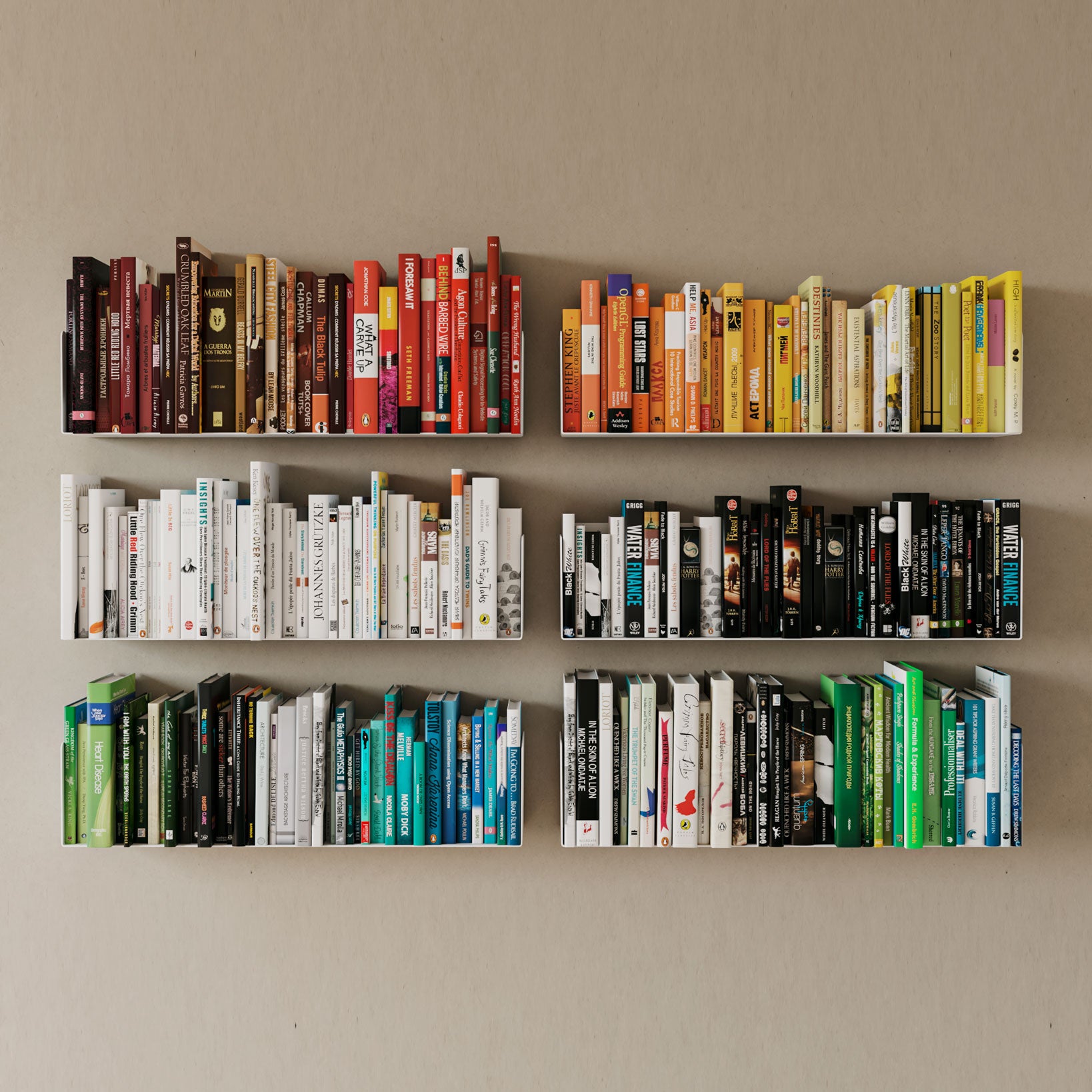 Estanterías de pared para libros, acero blanco, 60cm, librería flotante