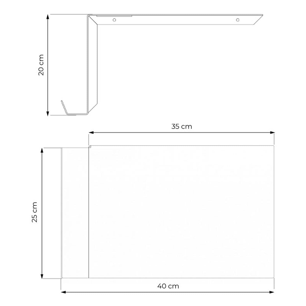 Medidas de mesita de noche flotante Alysa 