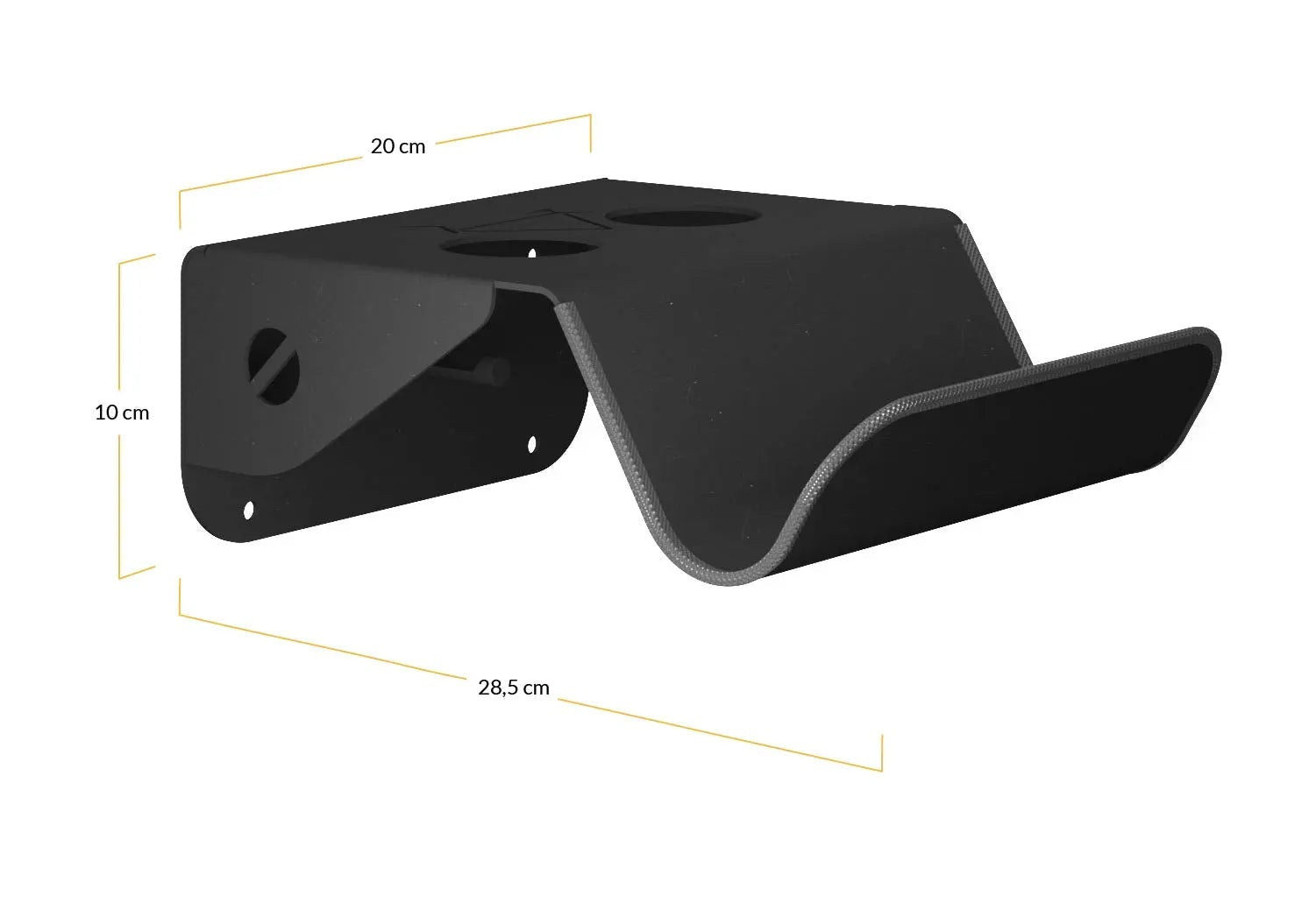 Medidas soporte para bicicletas de pared metálico, acero resistente, negro