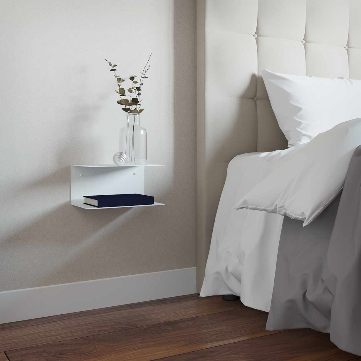 Mesilla de noche colgante blanca Ulises