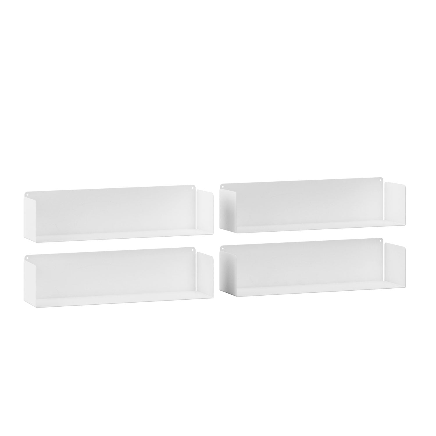 Pack 4 Estantes metálicos blancos de pared resistentes 60cm