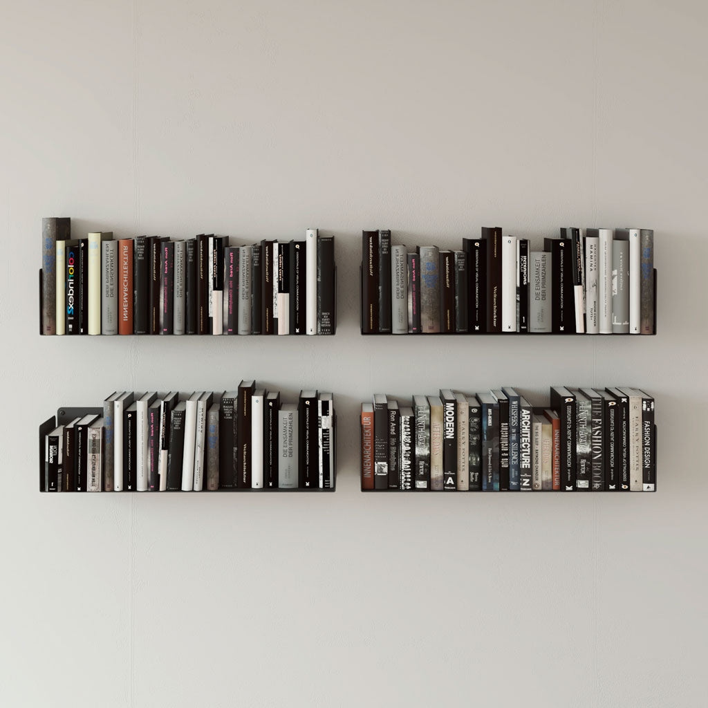 Pack Estantes flotantes negros para libros en acero