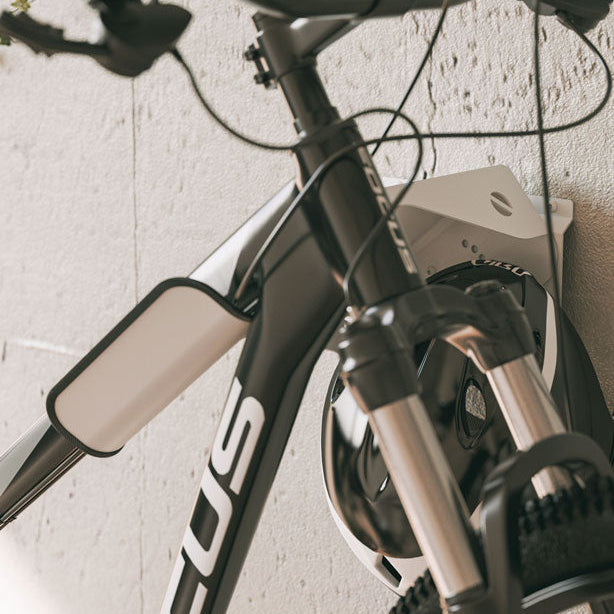Soporte para colgar bicicletas de la pared, bicis manillar largo, acero blanco mate