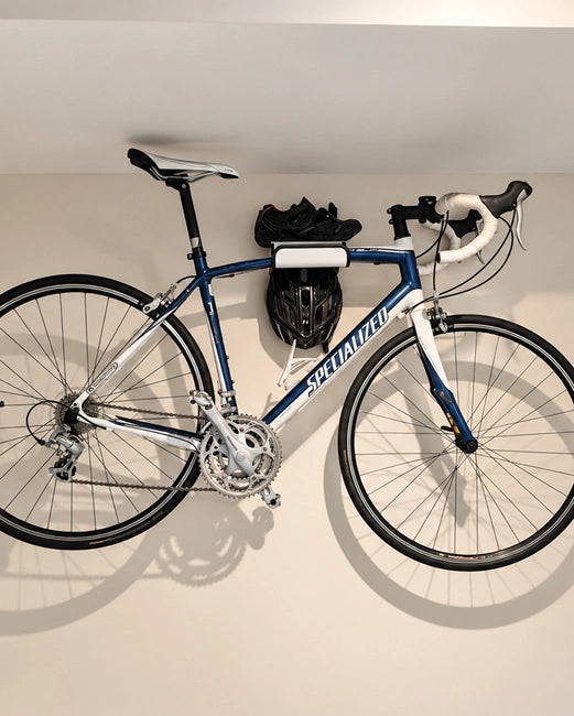 soporte bicicleta pared giratorio de acero blanco reisstente
