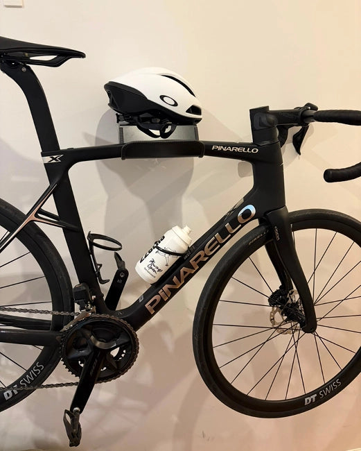 soporte bicicleta pared giratorio metálico negro para manillar largo