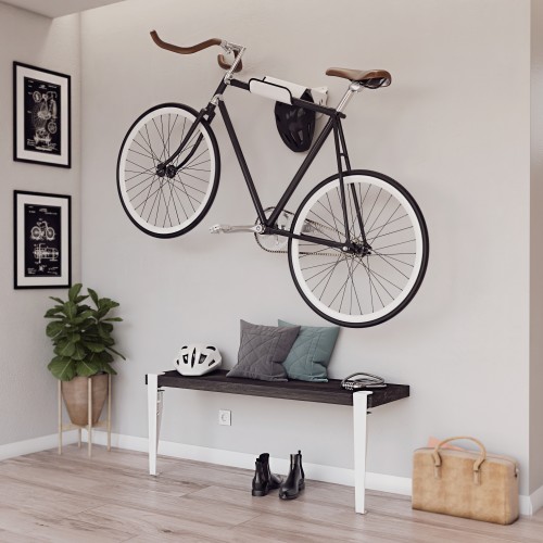 Soporte Bici Pared Giratorio 26 cm - Metal Negro - Bicicleta y Casco