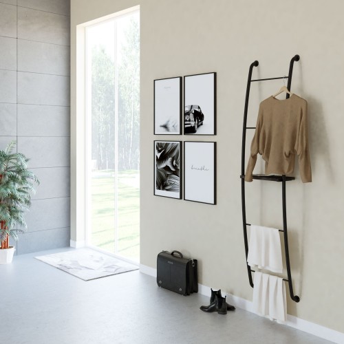 Mueble organización estantería escalera negro