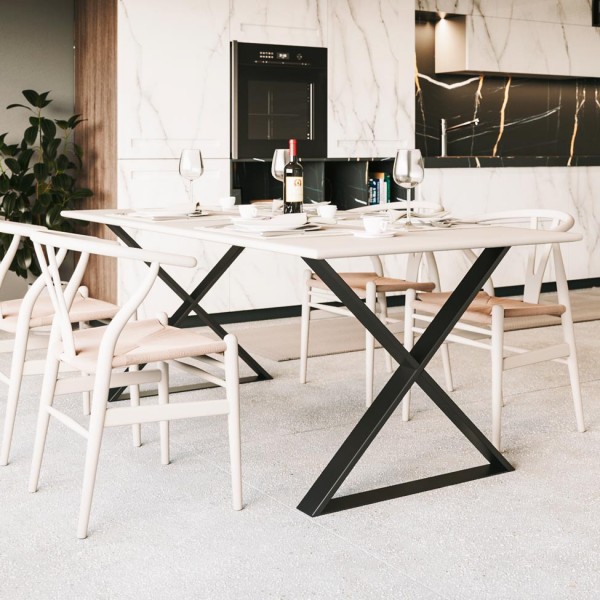 Mesa baja cuadrada para salón comedor en madera y patas de metal